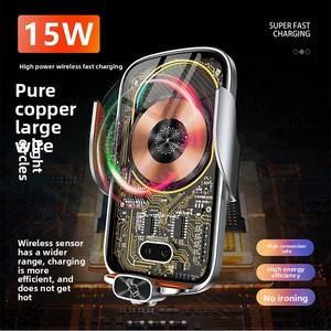 <span class=keywords><strong>Support</strong></span> de chargement rapide sans fil 15W pour <span class=keywords><strong>voiture</strong></span> <span class=keywords><strong>Support</strong></span> de téléphone à navigation magnétique à induction <span class=keywords><strong>automatique</strong></span> - Product Image 2