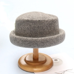 Ruột Phẳng Chính Thức Cổ Điển Màu Đen Có Thể Điều Chỉnh 100% Len <span class=keywords><strong>Floppy</strong></span> Boater Fedora Cảm Thấy Fedora Cảm Thấy Mũ Và Mũ Cho Phụ Nữ - Product Image 5