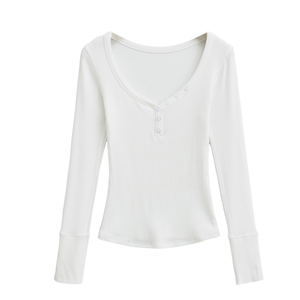 Runwaylover 3922 Printemps 2025 T-shirt basique à col en V sexy pour femme - Product Image 2