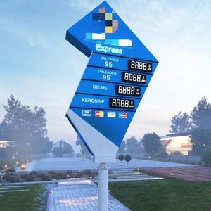 Tótem Publicitario Exterior <span class=keywords><strong>para</strong></span> Gasolinera, Pilar de ACP con Mensaje de Precios de Gasolina, Letrero Digital de Precios - Product Image 5