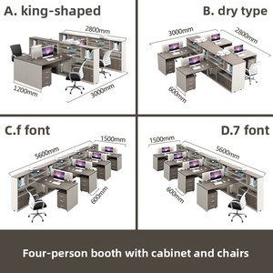 <span class=keywords><strong>Bureau</strong></span> de travail double pour deux personnes avec poste de travail et écran intégrés, design moderne, combinaison chaise et <span class=keywords><strong>bureau</strong></span> - Product Image 5