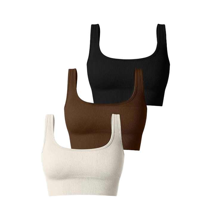 Summer New Seamless Sleeveless Gym Fitness Crop Yoga Top Bra for Women