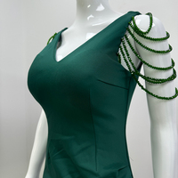 Robe de soirée longue trapèze personnalisable, élégante et amincissante, avec perles, respirante et naturelle, au design haut de gamme