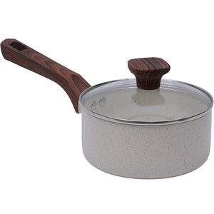 Casseroles et poêles modernes en aluminium antiadhésif avec manche en bois peint, granit et fer pour la cuisson à l'induction, logo personnalisé, artisanat forgé - Product Image 5