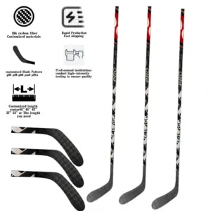 Individuelles Logo Feld-Hockey-Stick Indoor-Outdoor-Ausrüstung Hockeyausbildung Senioren Jugend Erwachsene Vlack Carbon Kunststoff-Hockey-Stick