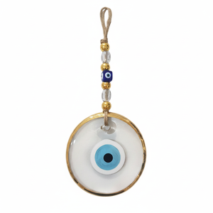 Mal de ojo de cristal transparente de 13x30 cm con marco dorado objetos decorativos para el hogar o la oficina - Product Image 2