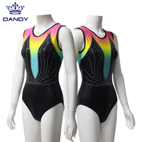 Justaucorps de gymnastique Mystique pour compétition, sans manches, justaucorps de gymnastique pour enfants, justaucorps de gymnastique avec strass AB