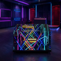 Table de bar LED Infinity pour discothèque KTV, table basse lumineuse néon pour entrée d'hôtel, ferme moderne, verre trempé