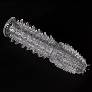 Condón Crystal Wolf Tooth extra largo y grueso de TPE, juguete sexual de estimulación para parejas y mujeres. - Product Image 2