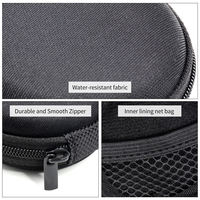 Étui pour écouteurs rond personnalisable en gros d'usine 7,5*7,5*3 cm, de haute qualité, durable, avec fermeture éclair, pour écouteurs et chargeurs