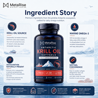 Capsules d'huile de krill en gélules molles, formule nutritionnelle marine oméga, marque privée OEM, 120 unités