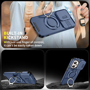 Étui de <span class=keywords><strong>téléphone</strong></span> hybride magnétique Azlefo en TPU+PC, design blindé, pour <span class=keywords><strong>Honor</strong></span> X6c/X9C 200/400 Pro, antichoc avec béquille rotative à 360° - Product Image 5