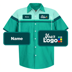 Camisa de Trabajo de Mecánico de Algodón Personalizada |   Uniforme Industrial de Manga Corta para Hombre con Protección Antiencogimiento |   Ropa de Trabajo para Taller de Reparación de Automóviles |   OEM - Product Image 3