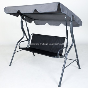 Leisure Garden <b>Swing</b> Chair With Fabric Roof Outdoor Shade 3 Seats Hanging Chair Steel <b>Frame</b> Patio Furniture - Product Image 2