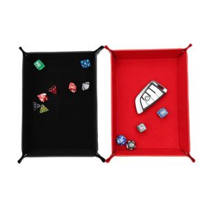 Bandeja de Dados de Terciopelo de Lujo al por Mayor, Plegable en Cuatro Esquinas, Material PU, Forma Cuadrada, Almacenamiento para Juegos - Product Image 2