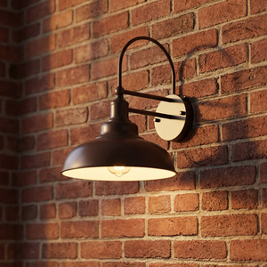 Lampe de grange Allred à capteur crépusculaire col de cygne E26, blanc chaud doux 2700K, AC 110V, lot de 2 appliques murales extérieures pour jardin et ferme - Product Image 3