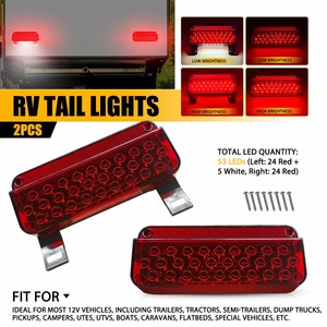 2 feux arrière LED rouges, clignotants, feux de plaque d'immatriculation pour remorque, camion, camping-car - Product Image 5