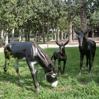 Sculpture d'âne et de mule réaliste-Statue d'animal de ferme en fibre de verre réaliste pour les stations de ranch et de campagne