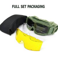Yijia Lunettes Tactiques Lunettes Tactiques Anti Brouillard Lunettes De Tir Avec 3 Lentilles Interchangeables UV400 Protection Airsoft Lunettes