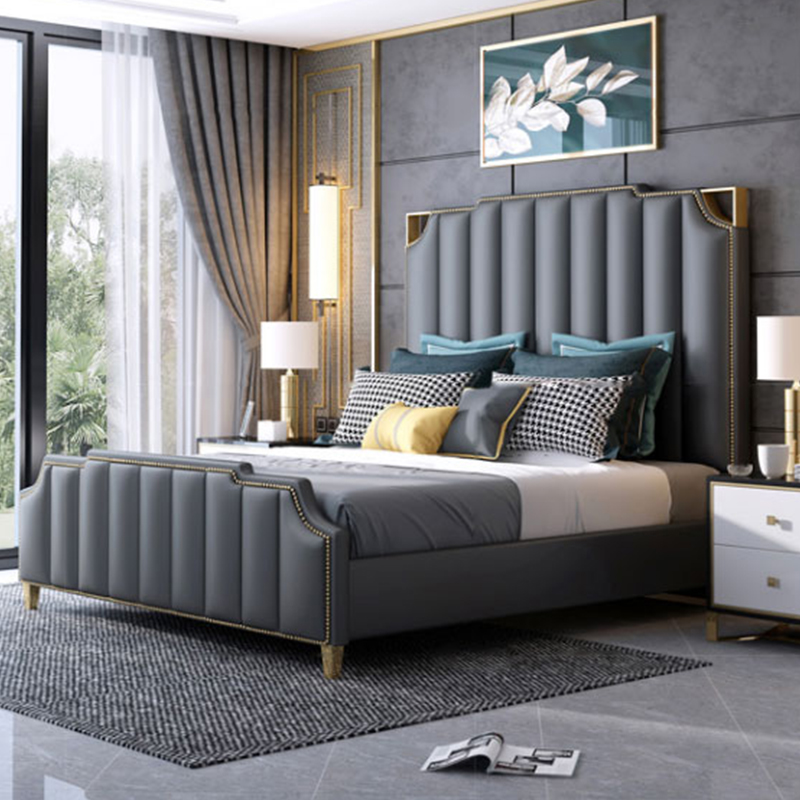 2021 Foshan vendible de lujo de cuero de tamaño de Reina cama moderna muebles de dormitorio doble tamaño baratos.