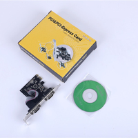 Kartu Serial PCI Express 9-Pin Ganda dengan 2 Port RS232 DB9 Chipset WCH382 Hitam OEM Dikemas dalam Karton Tersedia dalam Stok
