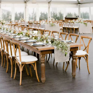 Table en bois pour banquet, ferme, événement, hôtel commercial, mariage, prix abordable - Product Image 1