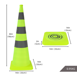Coni Stradali Pieghevoli Riflettenti Verdi Lampeggianti Portatili a Prezzo di Fabbrica - Product Image 3
