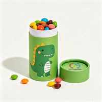 Tube en carton rond personnalisé avec logo, qualité alimentaire, pour bonbons et chocolats
