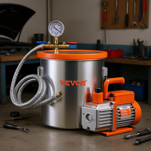 Kit camera a vuoto da 5 galloni con pompa monostadio da 3,5 CFM per prodotti chimici per l'aria condizionata - Product Image 2