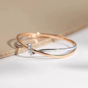 Factory Wholesale 925 Sterling <strong>Silver</strong> Two Tone <strong>Cross</strong> <strong>Ring</strong> for Women Minimalist Versatile Wedding Anniversary Party Gift Jewelry - Product Image 4