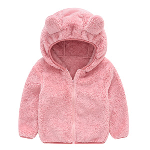 Manteau à capuche avec oreilles d'ours pour filles, <span class=keywords><strong>veste</strong></span> à capuche pour garçons, pull en fourrure de couleur unie, style décontracté pour les nouveaux bébés et les tout-petits - Product Image 2