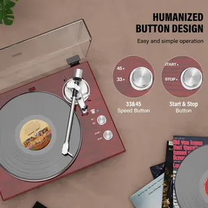 Tourne-disque à courroie pour disques vinyles avec connectivité <span class=keywords><strong>Bluetooth</strong></span>, sortie numérique USB, cartouche magnétique - Product Image 6