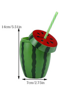 Cartoon fruitdesign rietjesbeker waterfles multicolor food grade PP drinkbeker voor zomerfeesten citroen ananas watermeloen