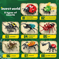 Woma Factory 8 in 1 Mini Animals Building Block Brick Bug Insect Toy Kit untuk Anak-anak (C0632)