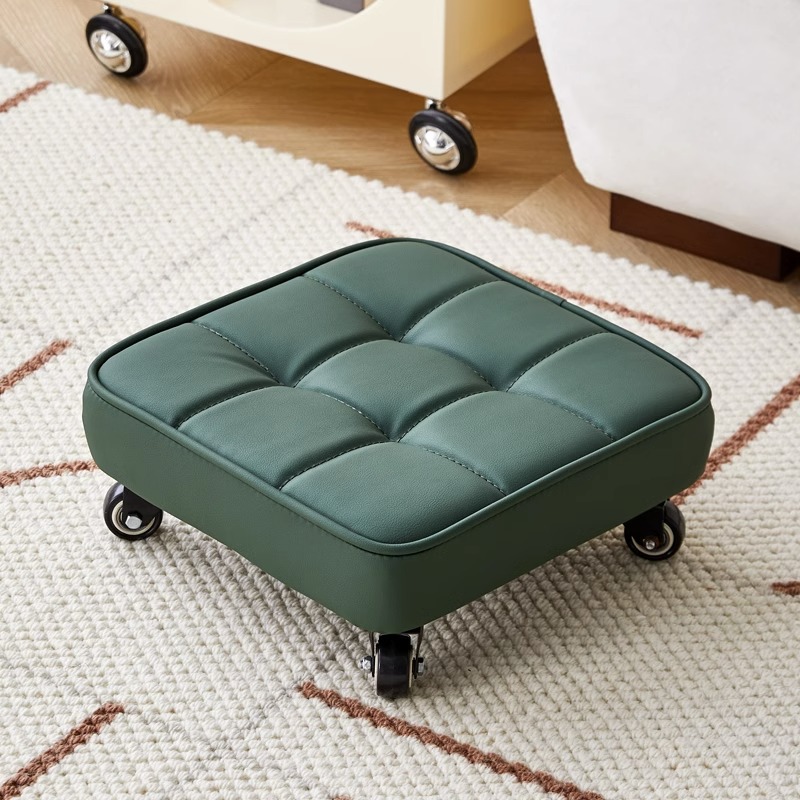 Rueda de doble rodamiento de acero verde oscuro.