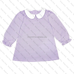 Abbigliamento per Neonata 0-3 Mesi, Tutina con Colletto Peter Pan, Maniche Lunghe con Volant, Coordinato per Sorelle 	 Abiti per Bambine - Product Image 2