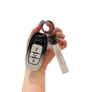 Funda Protectora para Llaves de Coche de Aleación de Zinc, Gel de Sílice y TPU, Accesorios para Audi A6L A7 A8L <span class=keywords><strong>A3</strong></span> A5 Q5 S5 S6, Llaveros, Bolsa para Llaves - Product Image 1
