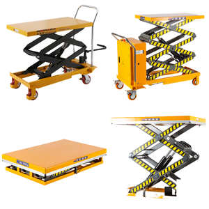 Chariot hydraulique à hauteur réglable certifié CE Tables élévatrices industrielles portables à usage intensif Livraison rapide État neuf - Product Image 4