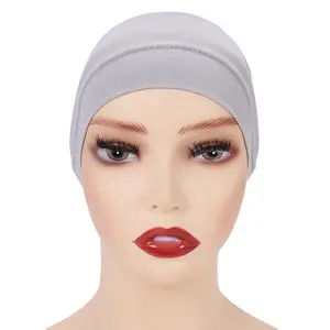 2023 vente chaude femmes musulmanes arabe écharpe bonnet multifonctionnel couleur unie intérieur Hijab Cap