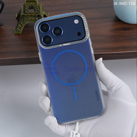 Coque de téléphone portable transparente magnétique à chargement sans fil en TPU+PC tendance pour iPhone 17 Air 16 Pro Max 15 14 12 XR