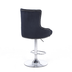 Modern European Style Nordic Luxury High Counter Velvet Bar <strong>Stool</strong> <strong>Adjustable</strong> for Dining Living Room Home or Hotel Use - Product Image 4