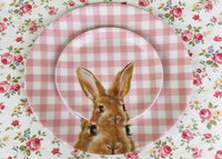 Assiettes en mélamine au design vintage de lapin, cadeaux de Noël, décorations de Pâques, lot de 12 pièces