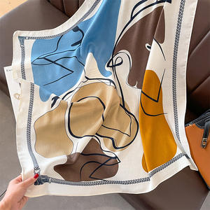 حجاب نسائي ملايشي عصري وفريد ذو ألوان متداخلة وغطاء رأس مربع ومطبوع من الحرير، وشاح من الحرير المضلع، وشاح شعر من الحرير - Product Image 4