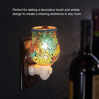 Lampe murale décorative led en verre, mosaïque électrique colorée, cire à l'huile aromatique, veilleuse pour la maison et le bureau, idée cadeau