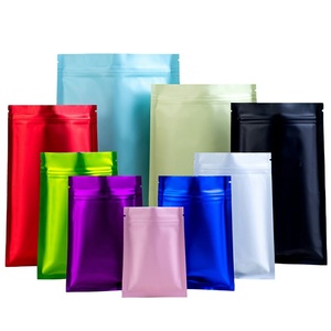 Custom Printed Matte Plastic Flat Clear Front Pouch with Zipper for Food Packaging See Through Bag OEM Plain Color Ziplock Bags