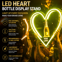 Présentoir à bouteilles LED personnalisé en forme de cœur pour bar, boîte de nuit, service VIP