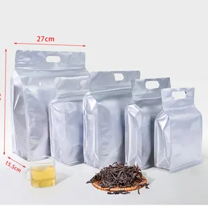 Inventory Silver Food Grade Material Octagonal Sealed Plastic Bags Pure Aluminum Foil Food Packaging Bags Custom Food Packaging