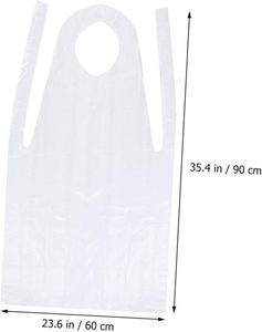 Usine en gros 72x117cm tablier de protection jetable étanche à l'huile PE HDPE plastique pour salle blanche application alimentaire - Product Image 3