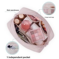 Trousse de Maquillage Matelassée en Nylon Doux avec Fermeture Éclair, Pochette Cosmétique Portable à Motif Bonbons, Mignonne pour Voyage et Organisation