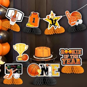 Décorations 1er Anniversaire Thème Basket-ball « <span class=keywords><strong>Rookie</strong></span> of <span class=keywords><strong>the</strong></span> Year » – 8 Pièces, Centre de Table Nid d'Abeille - Product Image 6